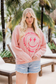 Bring Good Energy Pink Corded Graphic Sweatshirt